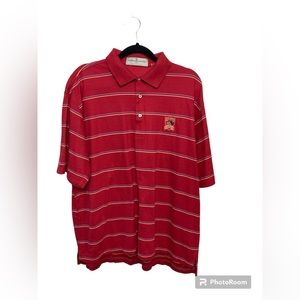 Fairway&Greene U.S. Open 2007 red short sleeve polo with stripes. Large